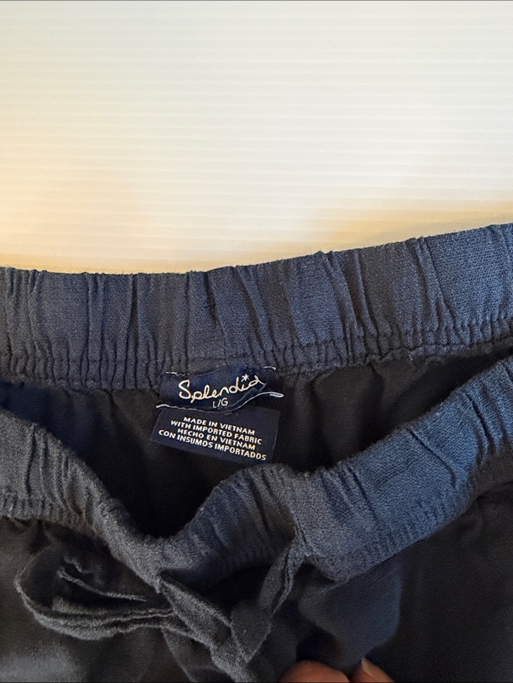 Splendid Angie Navy Blue Drawstring Linen Pants - Picture 2 of 6